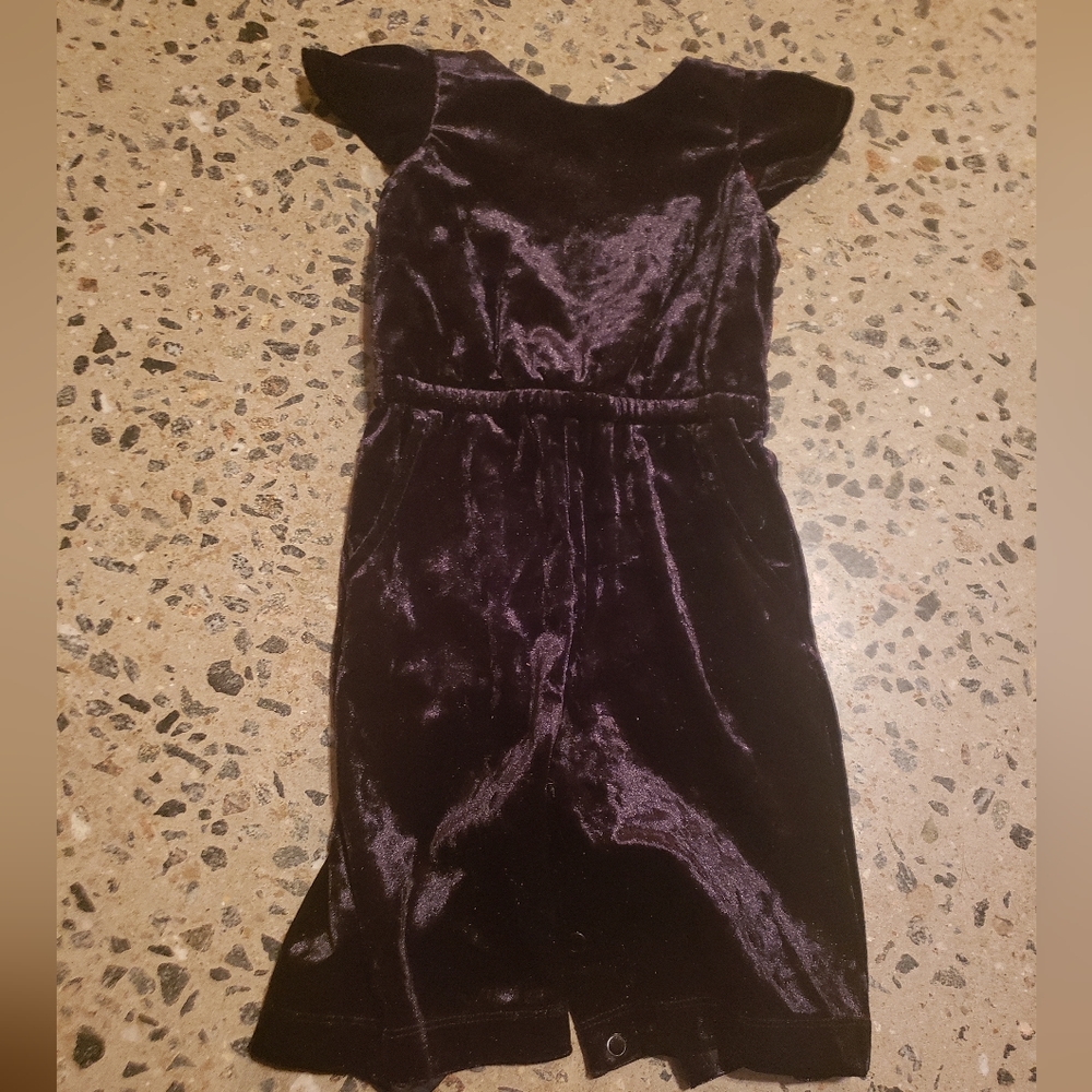 Black velvet romper